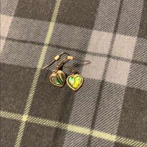 Marbled Green Heart Earrings